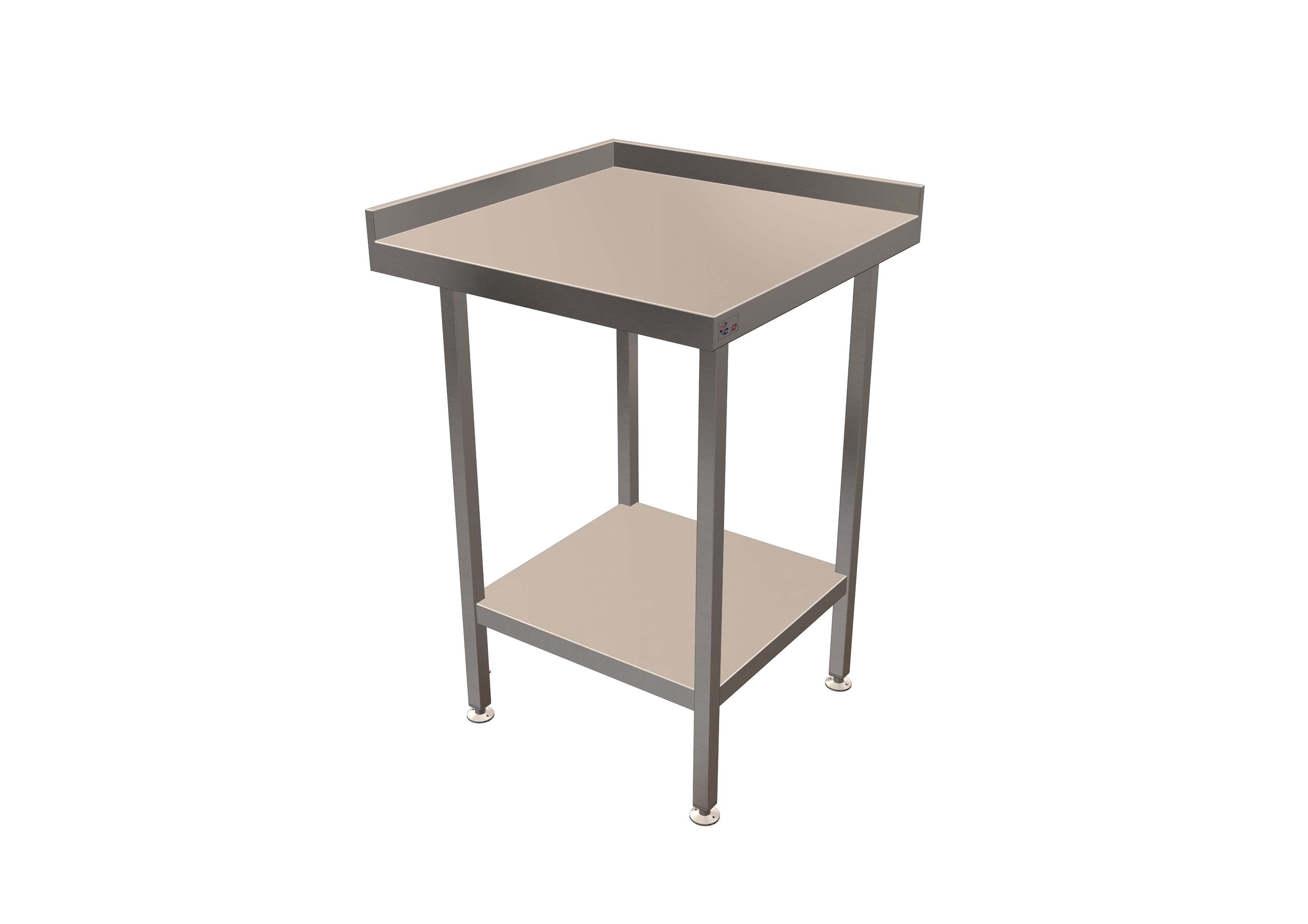 Corner Wall Bench 650mm x 650mm x 900mm with Right Hand Upstand